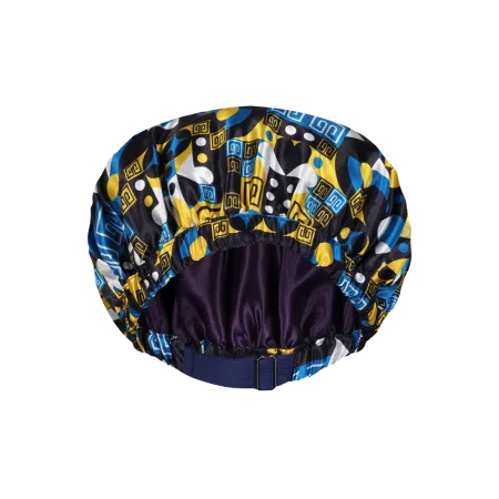 Beauxsoi African Majesty luxury satin-lined waterproof shower cap for high-performance, frizz-free hair protection