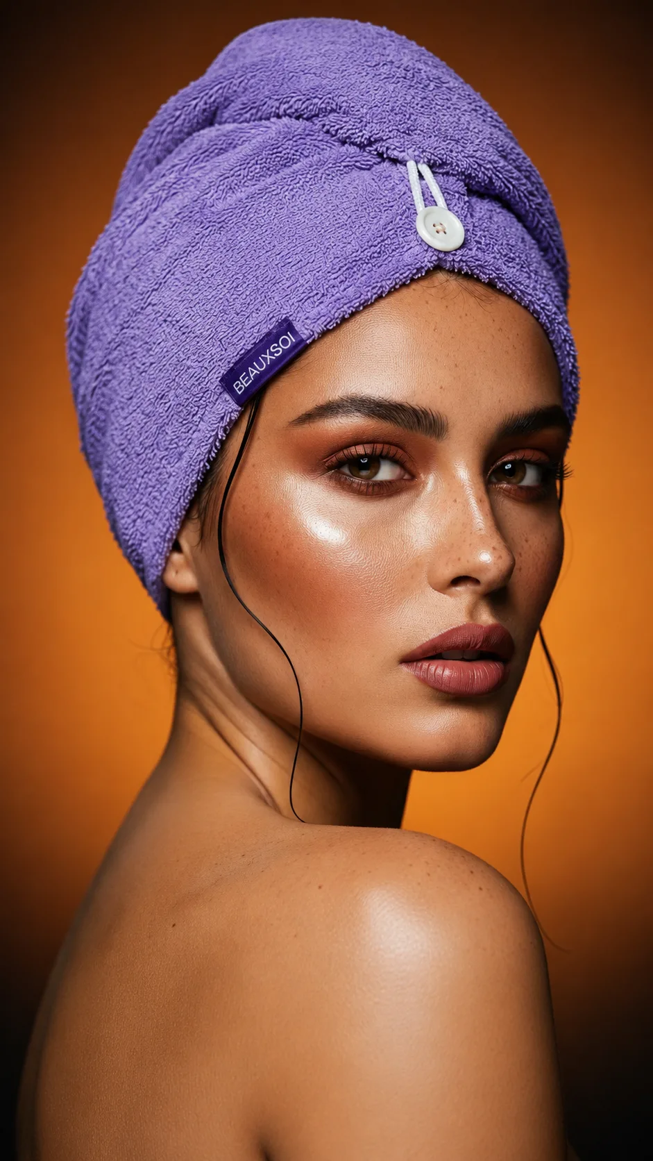 Copper-Infused Microfiber Hair Towel – Serenity Mauve thumbnail 1