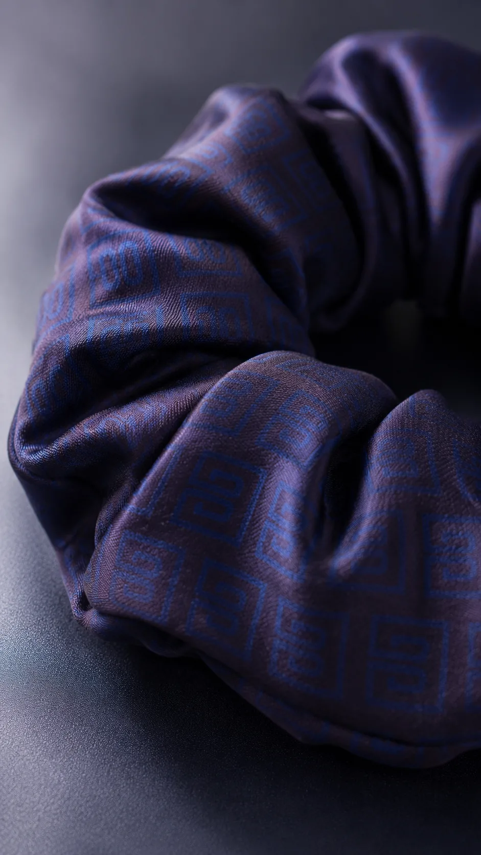Signature Satin Scrunchy – Noir Pétale gallery image 4 thumbnail 5