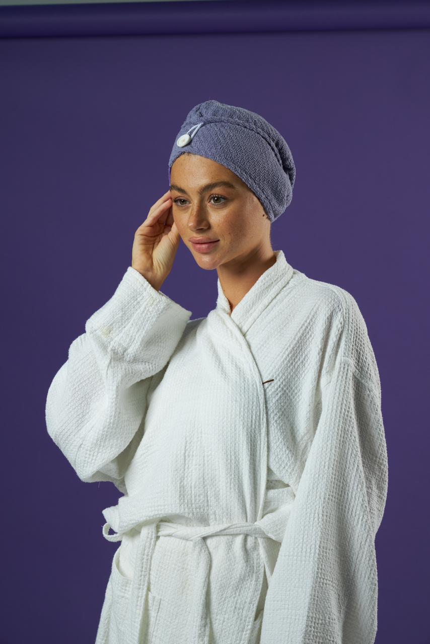 Copper-Infused Microfiber Hair Towel – Serenity Mauve gallery image 4 thumbnail 5