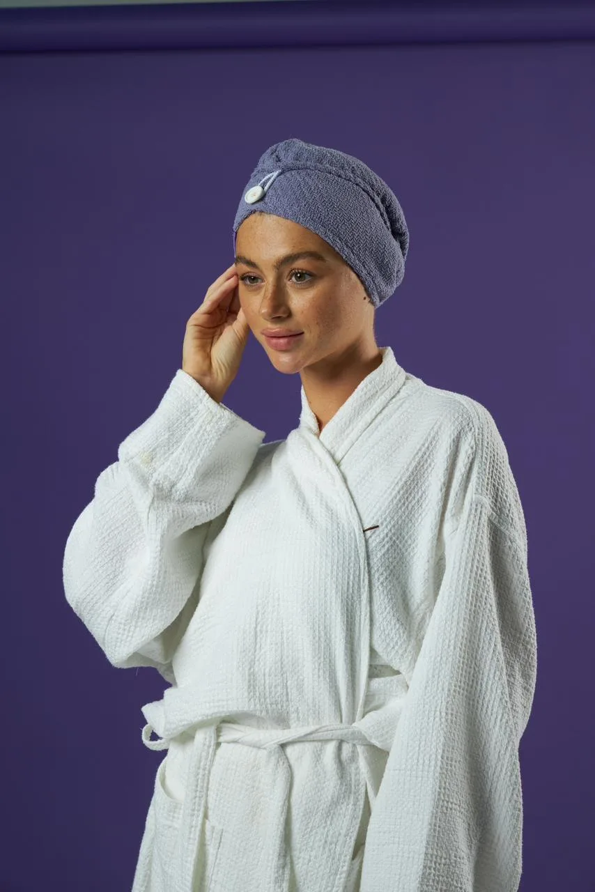 Copper-Infused Microfiber Hair Towel – Serenity Mauve gallery image 4 thumbnail 5