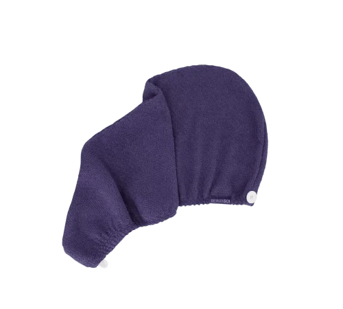 Beauxsoi Empowered Purple antibacterial microfiber hair towel wrap for high-performance, damage-free drying.